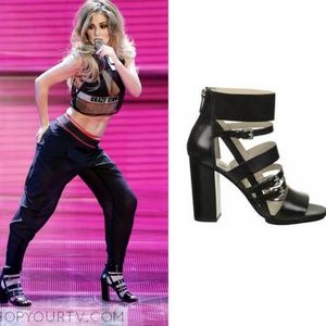 NEW!  MICHAEL Michael Kors Winston  Black Leather Buckle Block Heel  Sandal 10